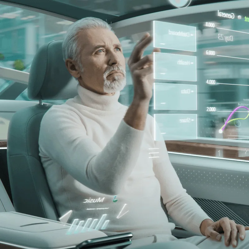 Futuristický dashboard prodeje aut