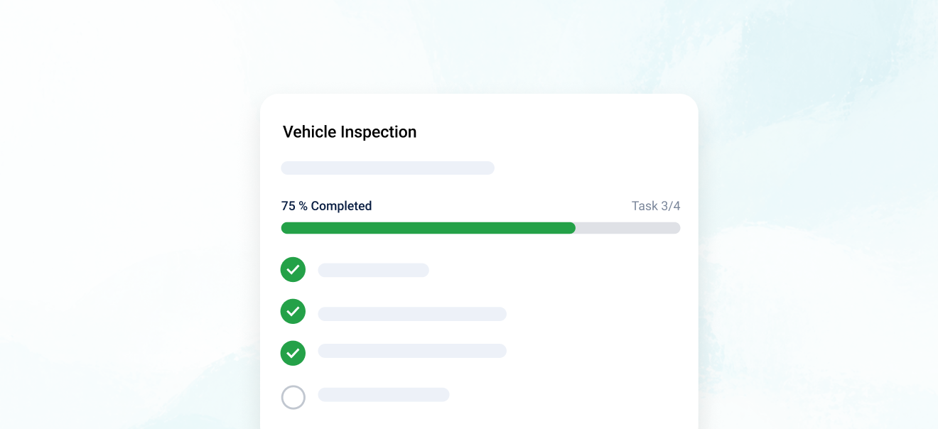 Example of a purchased-vehicle checklist in the Omnetic system